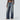 Halara Mid Rise Denim Print French Terry Casual Sweatpants Jeans with Pockets