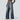 Halara Mid Rise Denim Print French Terry Casual Sweatpants Jeans with Pockets